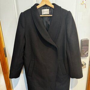 Aritzia Babaton Black Wool Cocoon Coat – Size M